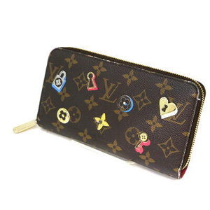 Louis Vuitton Zippy Wallet Love Lock Monogram Brown Pink LV Zip